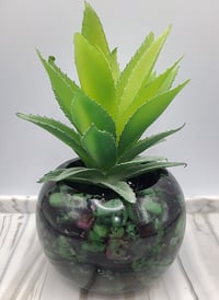 Image 4 of Handmade Resin Bowl with Ruby Zoisite Crystals | Planter | Candle Holder - 3 Sizes