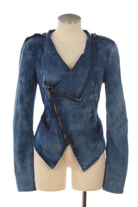 Image of Acid Wash Zip Cover-up