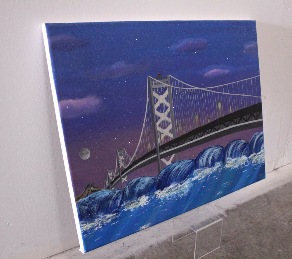 Image of High Tides X Bay Bridge 16x20 Original 1/1 
