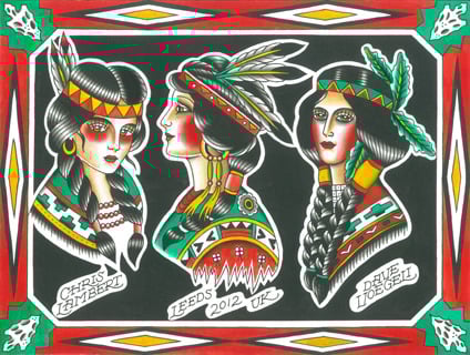 Vintage native girl flash made into a tattoo! : r/traditionaltattoos