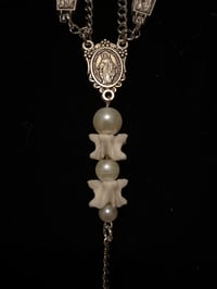 Image 3 of Pearl and Snake Vertebrae Choke Chain Rosary