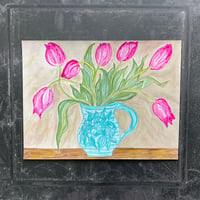 Image 1 of Blue Jug of Tulips