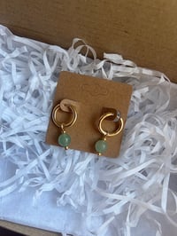 Image 2 of Green Aventurine Huggies