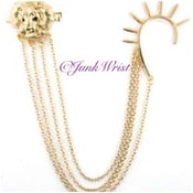 Image of Spiked Ear Cuff with Lion Head Hair Attachment 