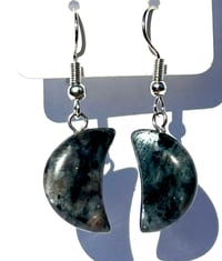 Image 2 of Labradorite Moon Earrings