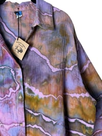 Image 4 of ♻️ UPCYCLED XL 100% Cotton Top in Overdye Geode Ice Dye