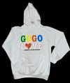 Custome made white GOGO L❤️VE hoodie