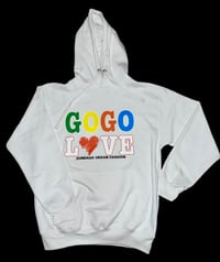 Custome made white GOGO L❤️VE hoodie
