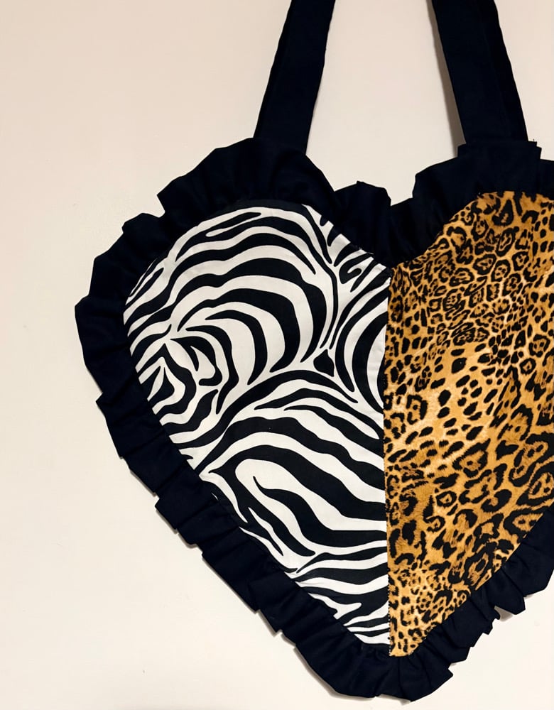 Image of Fierce Duo Heart Bag – Zebra & Leopard Edition 