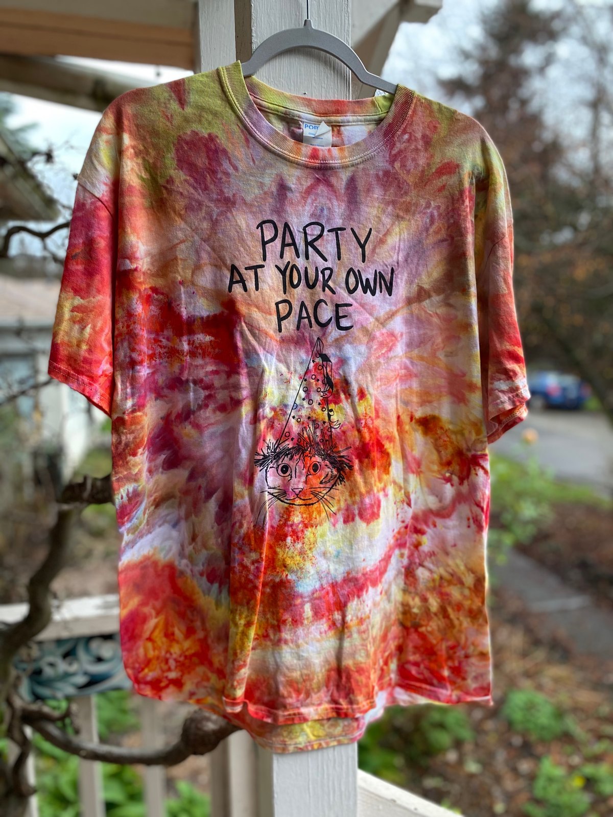 Image of XL Party At Your Own Pace Tie Dye Shirt 4