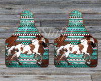 Horse On CowTag Earrings