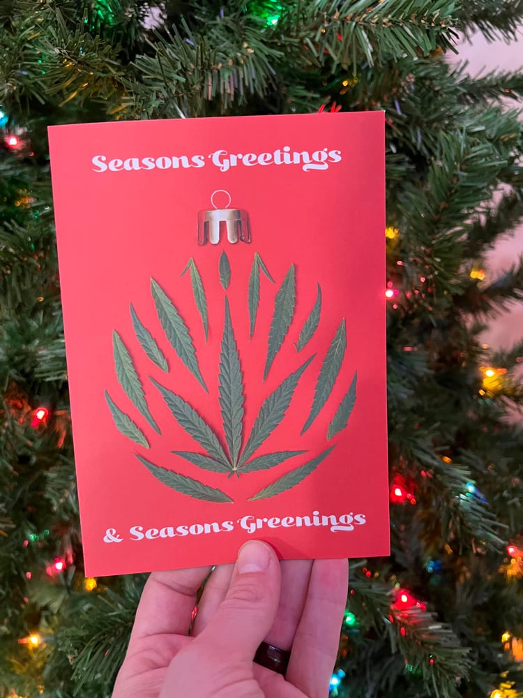 Image of Cannabis Christmas Cards | 5x7 Folded Greeting Card Blank Inside