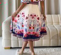 Image 4 of Holland Cream Floral Border Print Midi Dress