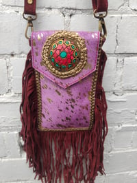 Image 1 of Fur Baby Mobile Bag purple with redstone