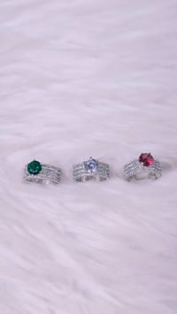 Image 2 of ADR4507_ Real Diamond Ring Look Alike American Diamond Adjustable Ring