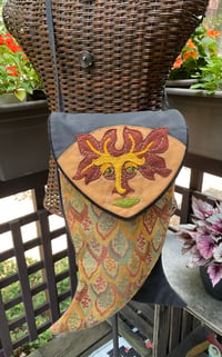 Image 4 of Extra Large FINNDouble Sided Bag WoolFelted Green ManTapestry Shoulder ArtBag