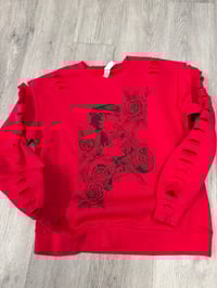 Large Betty red destroyed sweatshirt