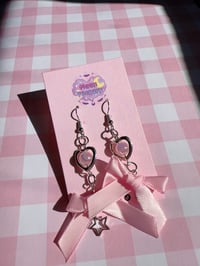 Coquette heart star earrings