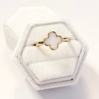 Image 1 of Dainty White Clover Ring