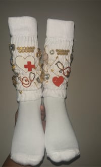 Image 1 of Medical Custom Charm Socks 