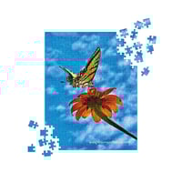 Image 1 of Swallowtail Butterfly on Tithonia Bloom - Jigsaw Puzzle - 252 Pieces