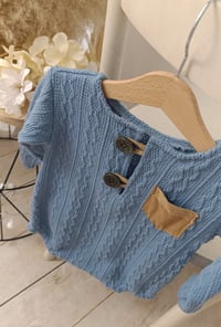 Image 3 of Photo prop | boy bodysuit for photoshoot |  Ari | dusty blue | 12-15 months | 18-24 months