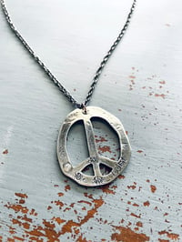 Image 3 of large paisley peace sign necklace