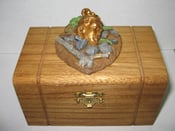 Image of Gold Statue Bust on Wood box (5 1/4 X 3 1/4 X 2 3/4")