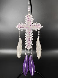 Image 2 of Purple Cross Dreamcatcher