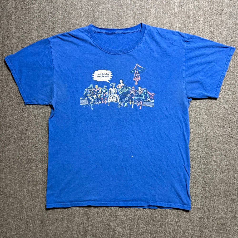 Image of 2000s Jesus Superhero Graphic Tee (L)
