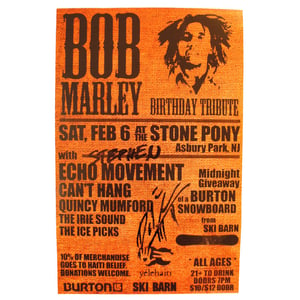 Image of Autographed Tour Poster: Marley Tribute @ Stone Pony