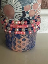 Image 3 of Blue Dream Flower Tumbler Bracelet Stack