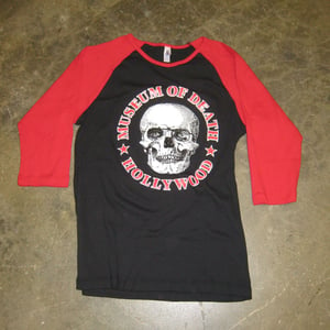 Image of Museum of Death Logo Black/Red Women's Fitted Jersey Shirt