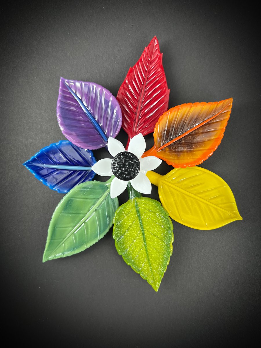 Image of Rainbow leaf wall sculpture