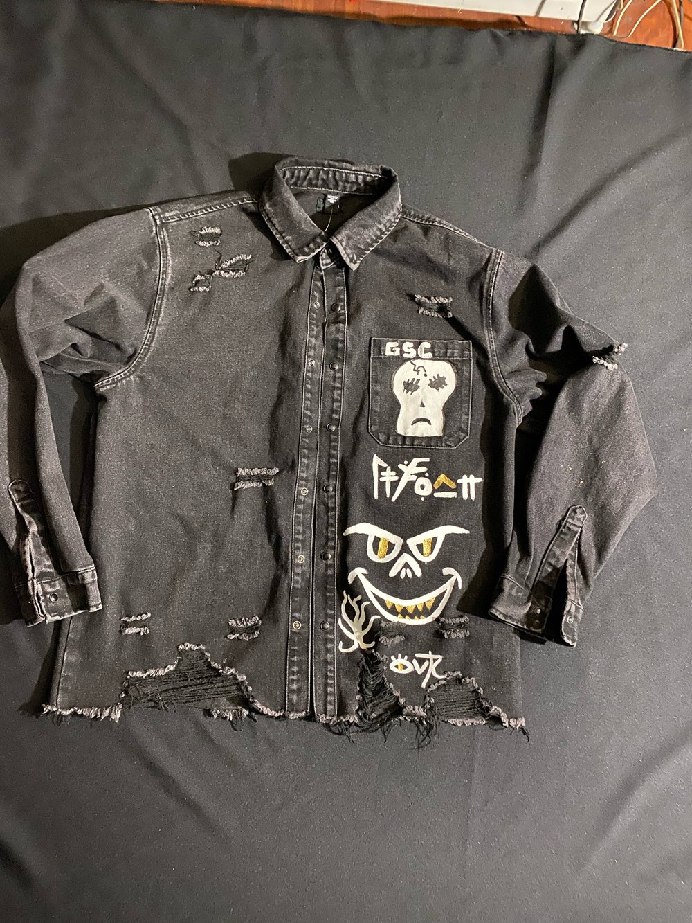 Image of Jean Jacket “Jean Skull”  (L)
