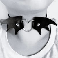 Image 2 of Bat Wing Heart Choker