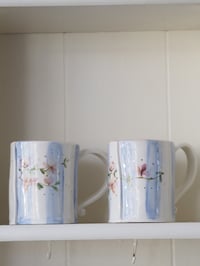 Image 3 of Blue Stripes And Blossom Mug