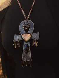 Image 5 of Copper & fire labradorite Ankh 