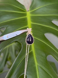 Image 1 of Silver Blue Sandstone Teardrop Crystal Necklace