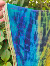 Image 8 of Poncho Woodstock Top -free size yellow blue