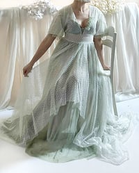 Image 2 of Photoshooting tulle dress Abriana | size S-M| sage and off white