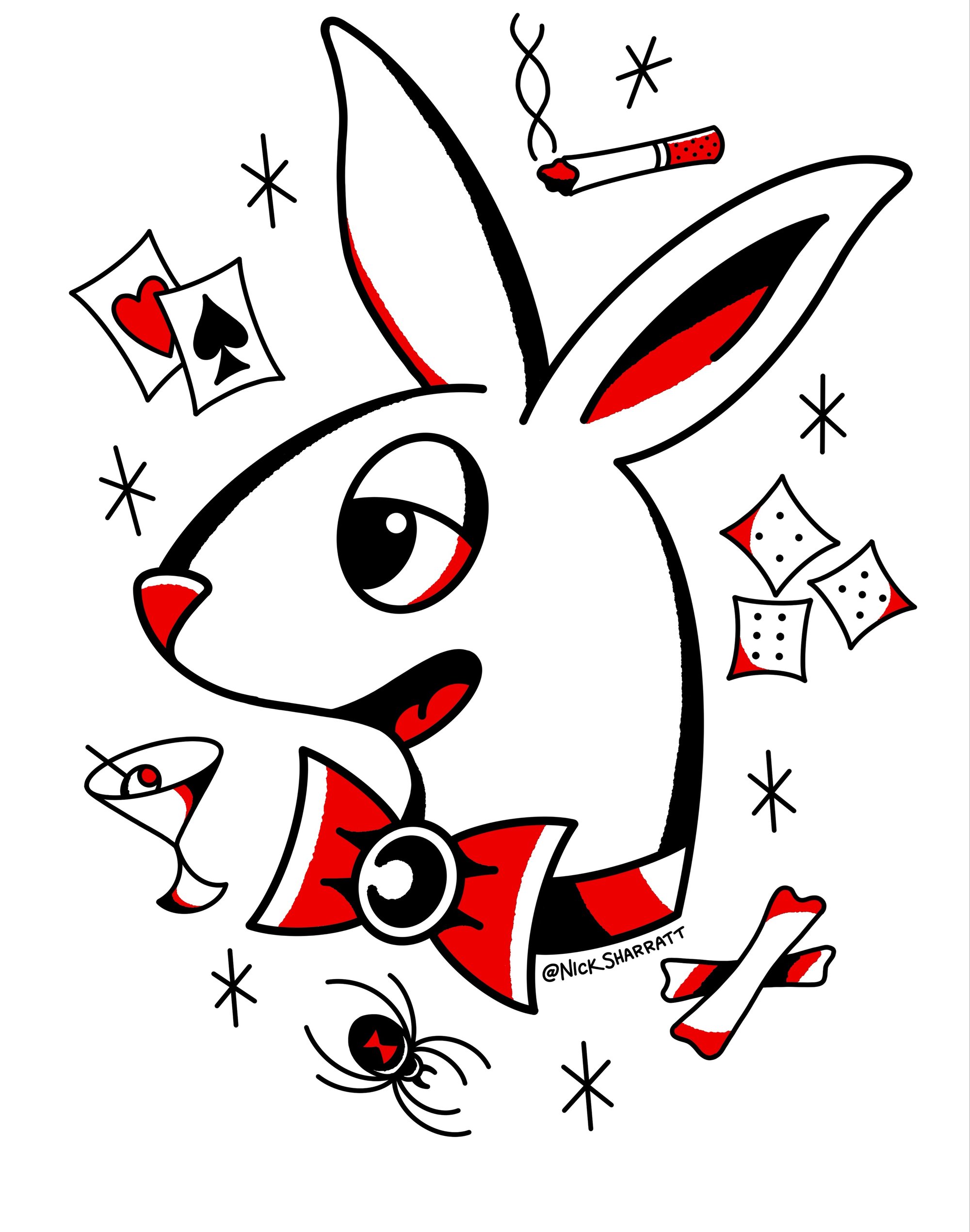 Red Bow Bunny Tee Red Bow Bunny Tee