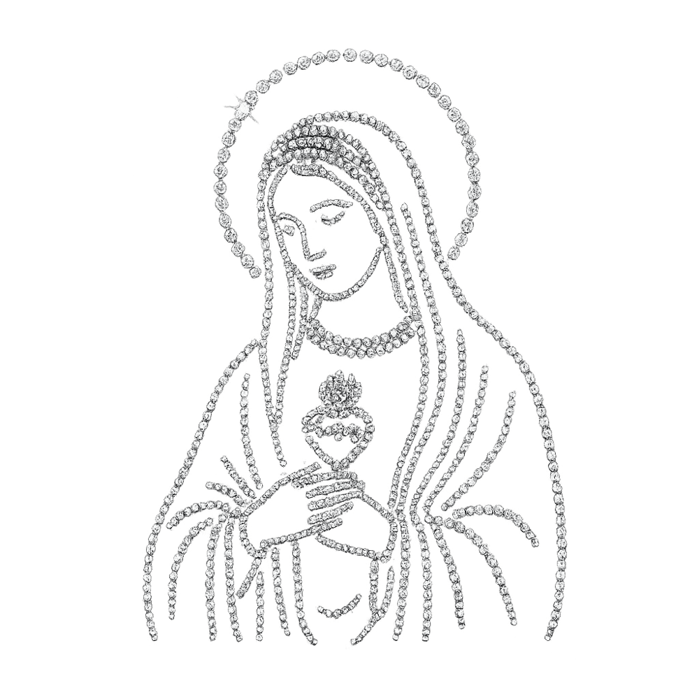 Image of Rhinestone virgin de guadalupe  crewneck