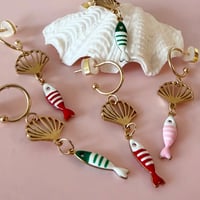 Image 4 of Little Fish and Shell Half Hoops