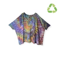Image 1 of ♻️ UPCYCLED Free Size Knit Oversized Top in Summer Spiral Ice Dye