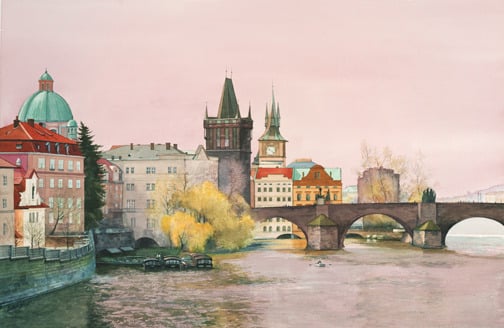 Image of Prague on the Charles "Giclee"