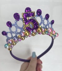 Image 2 of Purple, Lilac, Pink and gold Pearl Tiara