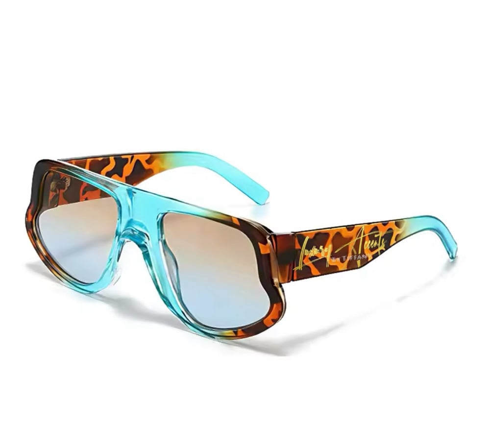 Image of tortoise & aqua “SIGNATURE” (night vision) shades 