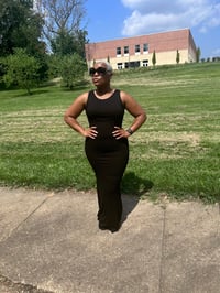 Image 1 of Black Ribbed Maxi Dress