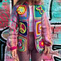 Image 5 of Patchwork crochet cardigan